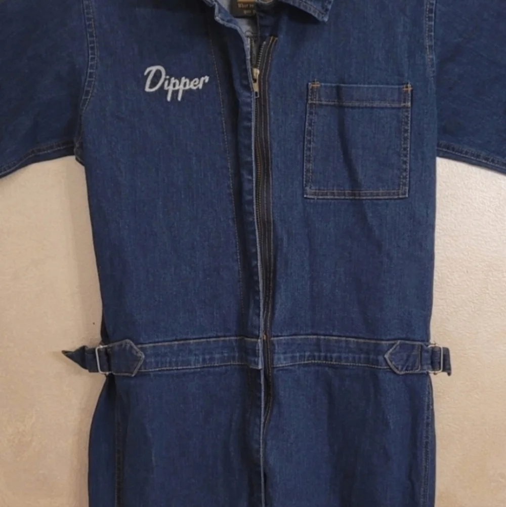 SUGARHIGH LOVESTONED LITTE DIPPER DENIM JUMPSUIT COVERALLS - Picture 8 of 9